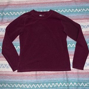 MEC purple striped fleece crew neck sweatshirt